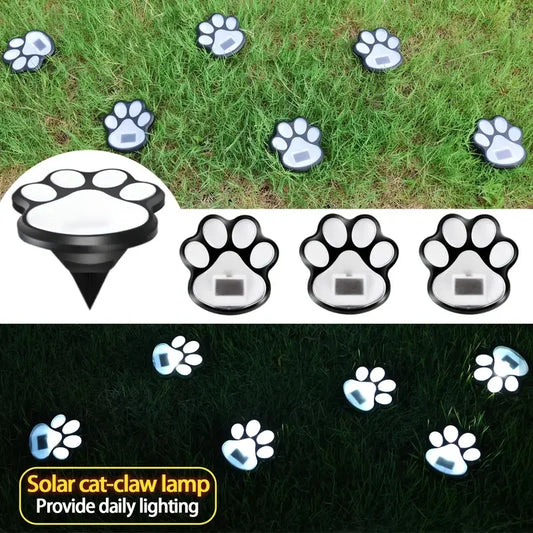 Solar Paw Print Garden Lights (4 Pcs)